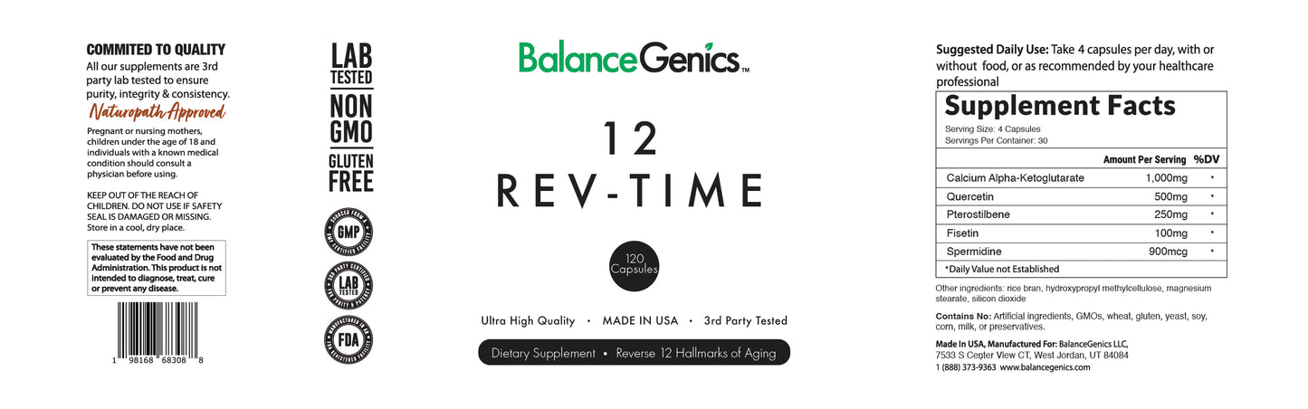 12 Rev-Time Complex | Reverse 12 Hallmarks of Aging | Anti-aging | BalanceGenics  (How100.com)