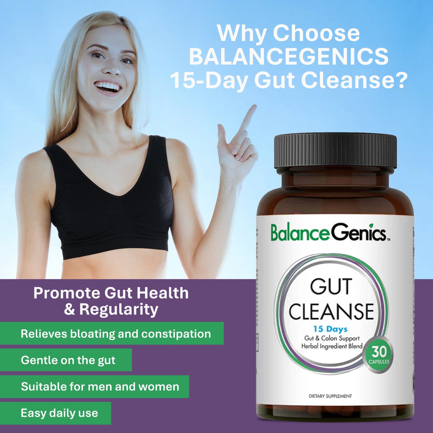 15 Days Gut Cleanse | Weight Control | Eat Without Stress | Anti-aging | BalanceGenics