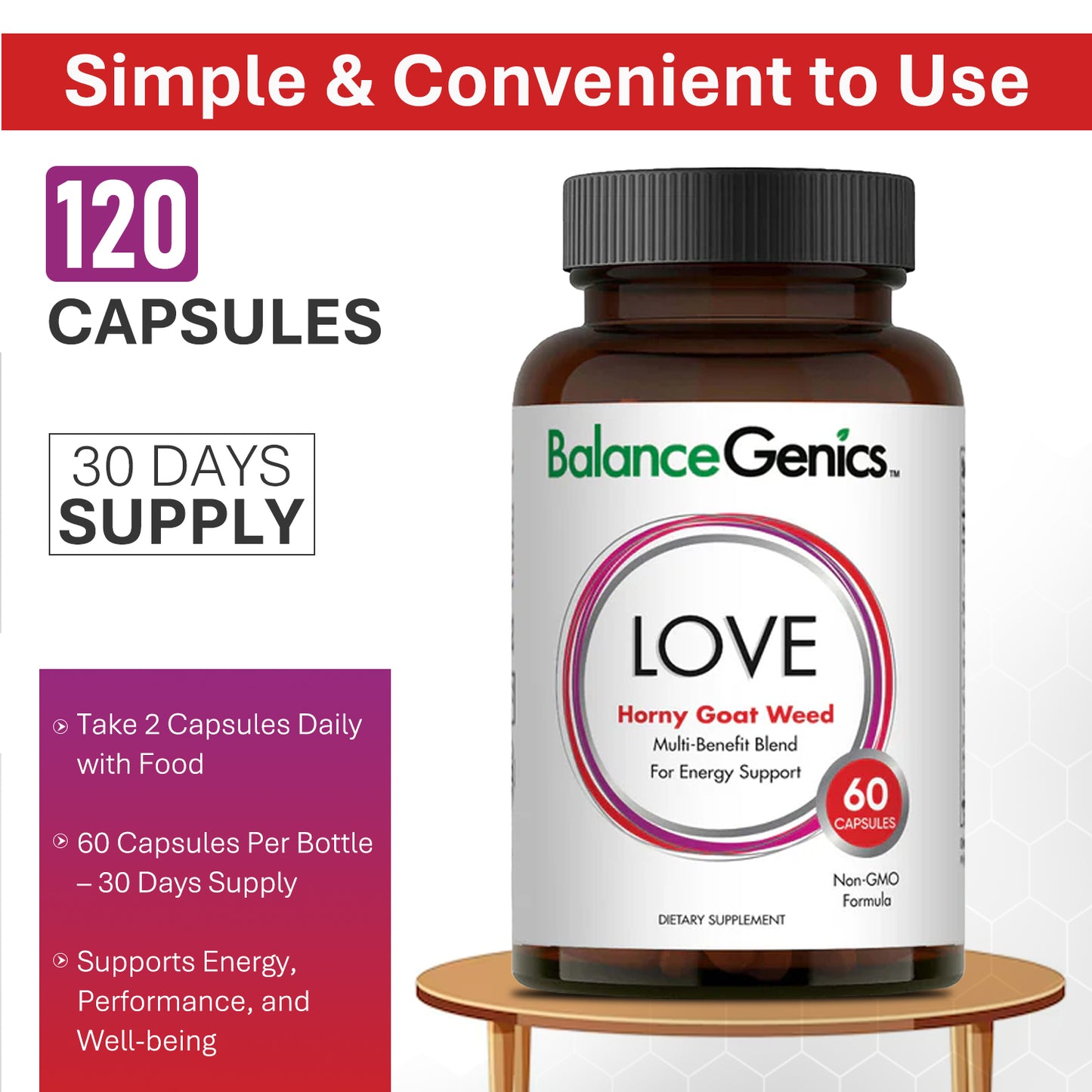 Horny Goat Weed | Multi-Benefit Blend, Energy and Stamina Support | Anti-aging | BalanceGenics  (How100.com)
