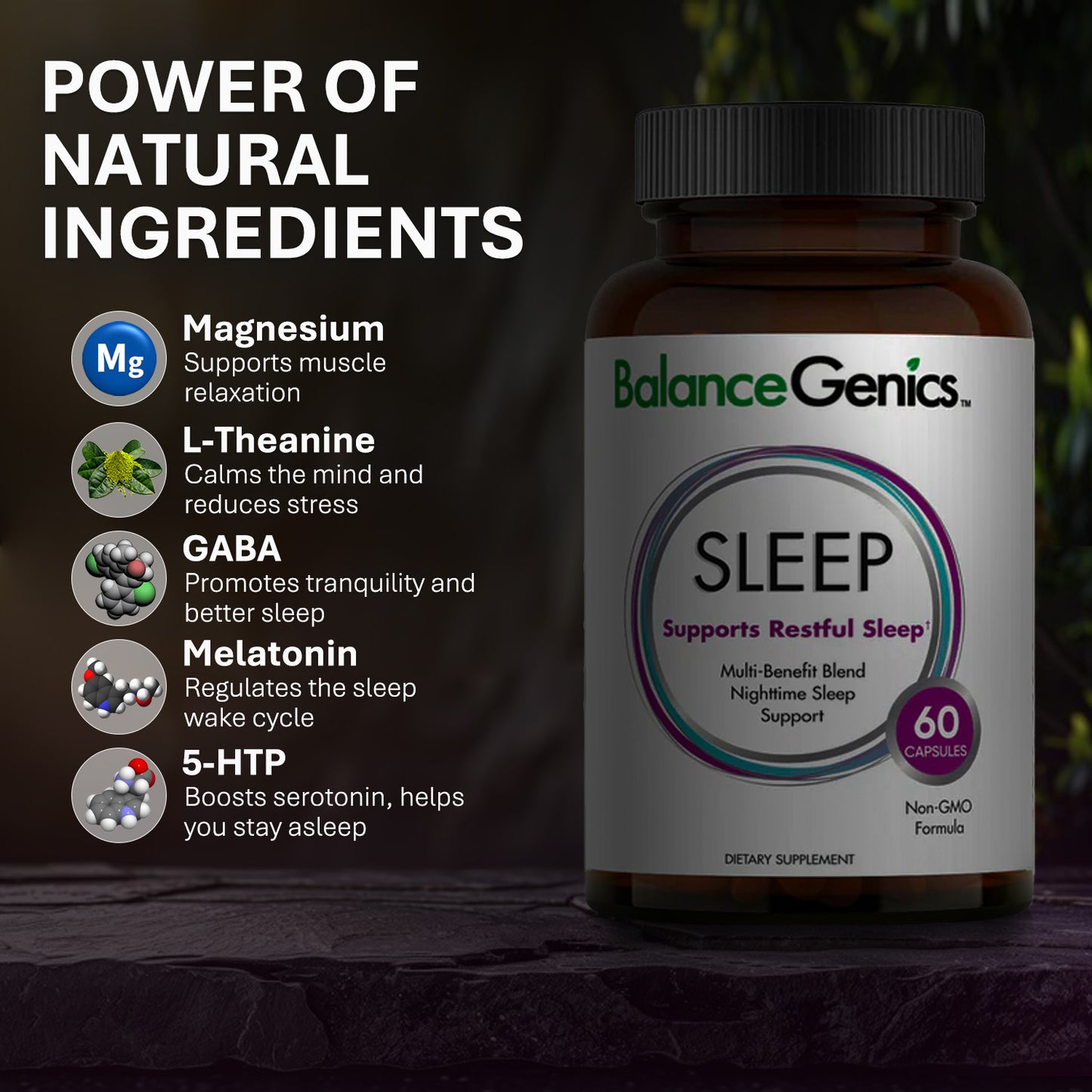 Natural Sleep | GABA Complex | Multi-Benefit Blend | Anti-aging | BalanceGenics (How100.com)