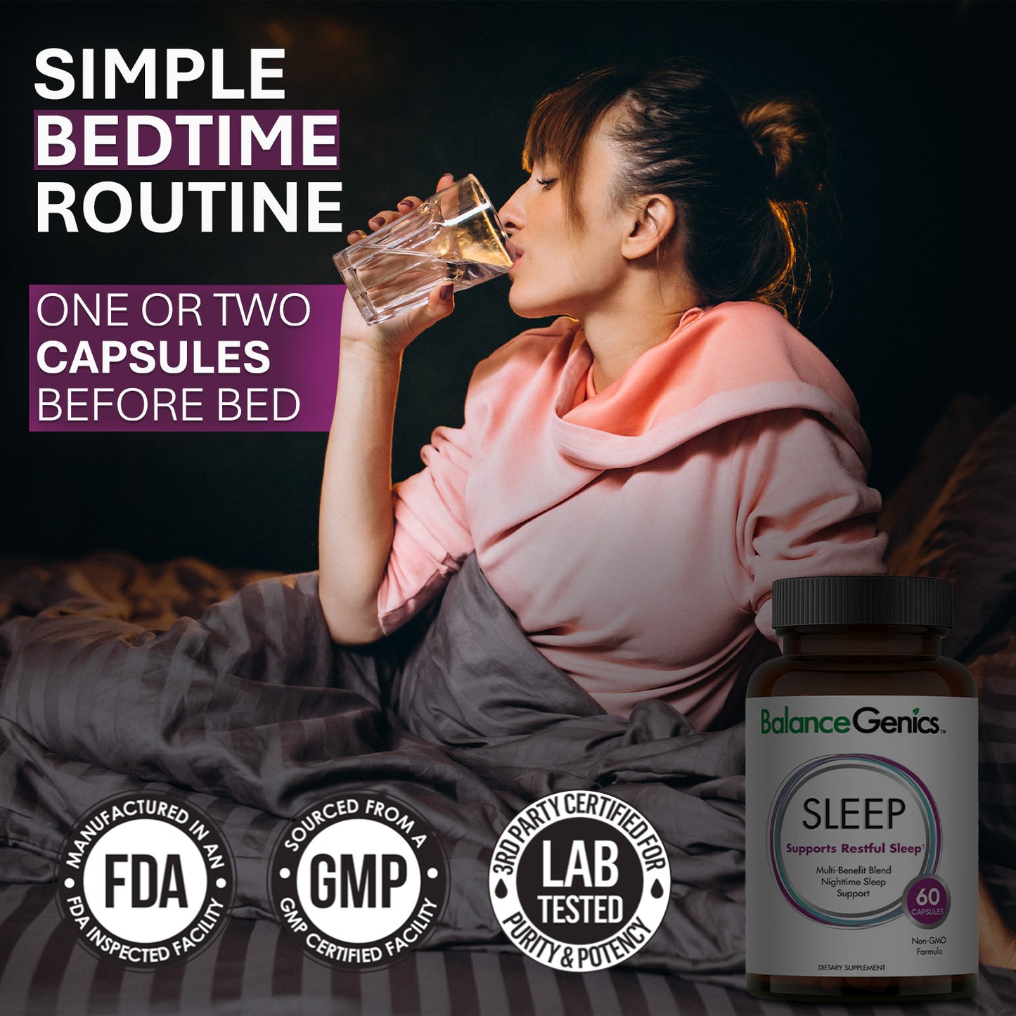 Natural Sleep | GABA Complex | Multi-Benefit Blend | Anti-aging | BalanceGenics (How100.com)