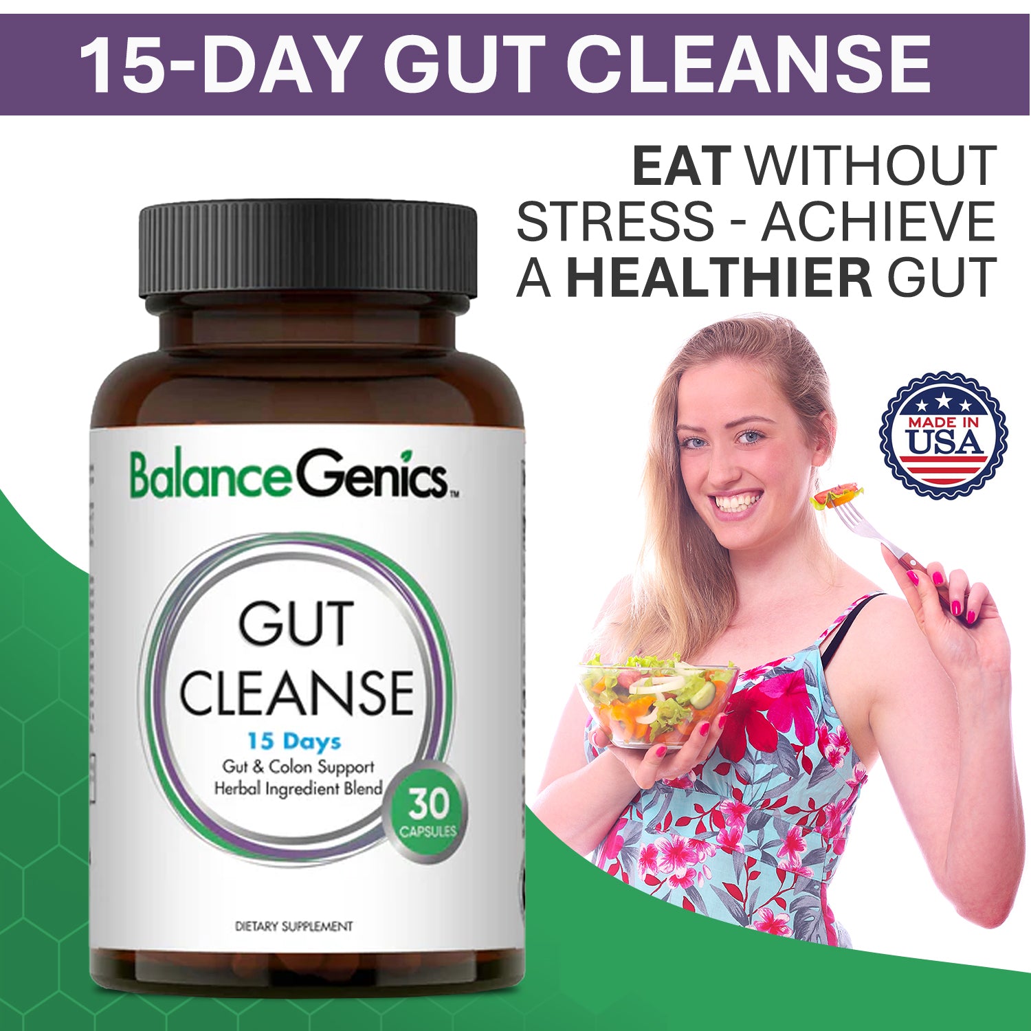 15 Days Gut Cleanse | Weight Control | Eat Without Stress | Anti-aging | BalanceGenics  