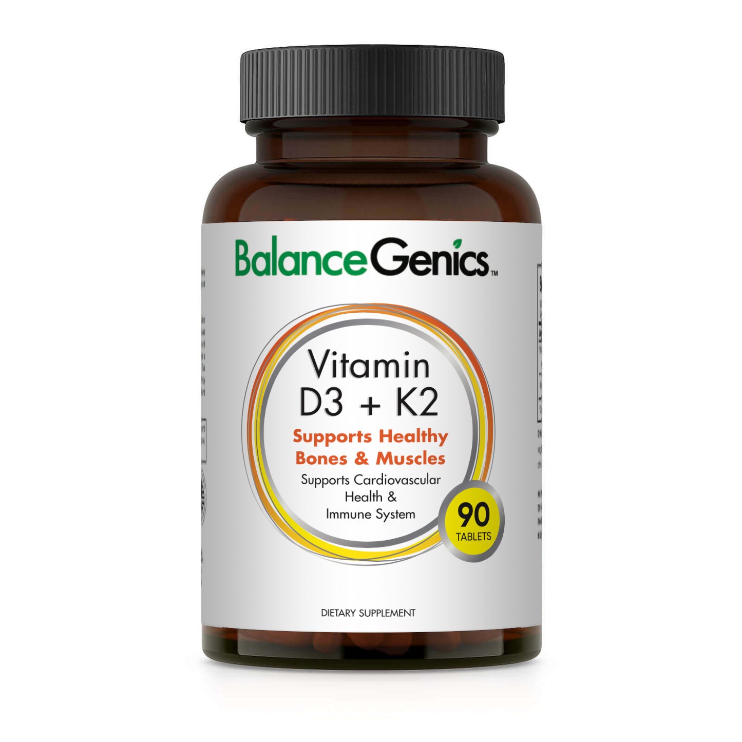 Vitamin D3+K2 | Supports Healthy Bones and Muscles | Anti-aging | BalanceGenics (How100.com)