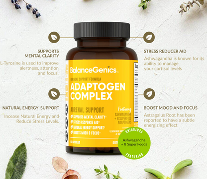 Superfood Adaptogens-Adrenal | More Energy and Goodbye Stress | Anti-aging | BalanceGenics  (How100.com)  